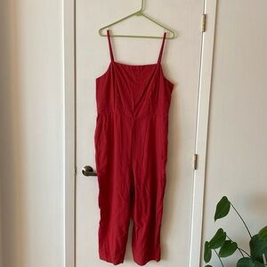 Nantucket red linen blend jumpsuit- Old Navy